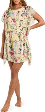L'AGENCE Alia Garden Butterflies Chiffon Cover-Up Tunic