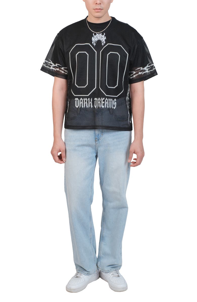 Brooklyn Cloth Midnight Dark Dreams Mesh Jersey, Alternate, color, Black