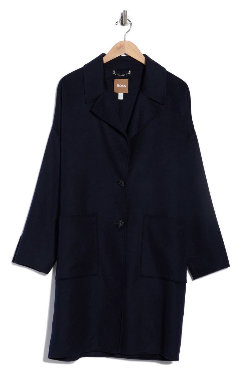 BOSS Cattina Wool Blend Coat, Alternate, color, Dark Blue