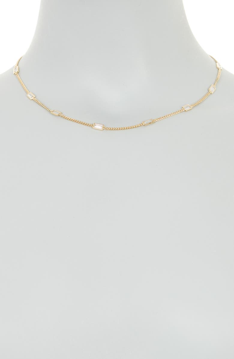 Nadri Elevate Cubic Zirconia Necklace, Alternate, color, Gold