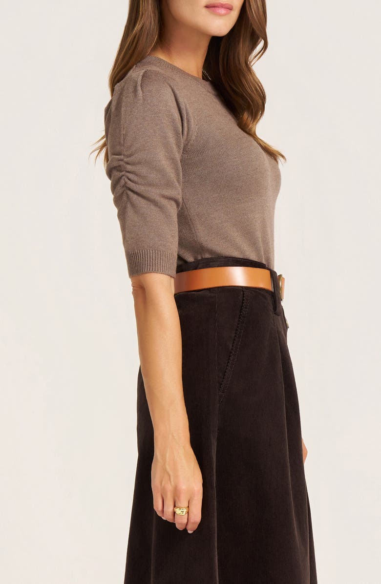 matty m. Everly Rib Short Sleeve Sweater, Alternate, color, Pebble