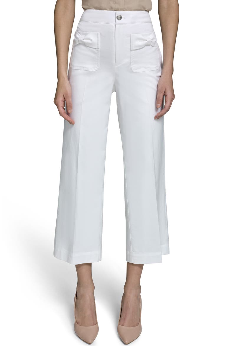 Bow Pocket Crop Pants, Main, color, SOFT WHITE
