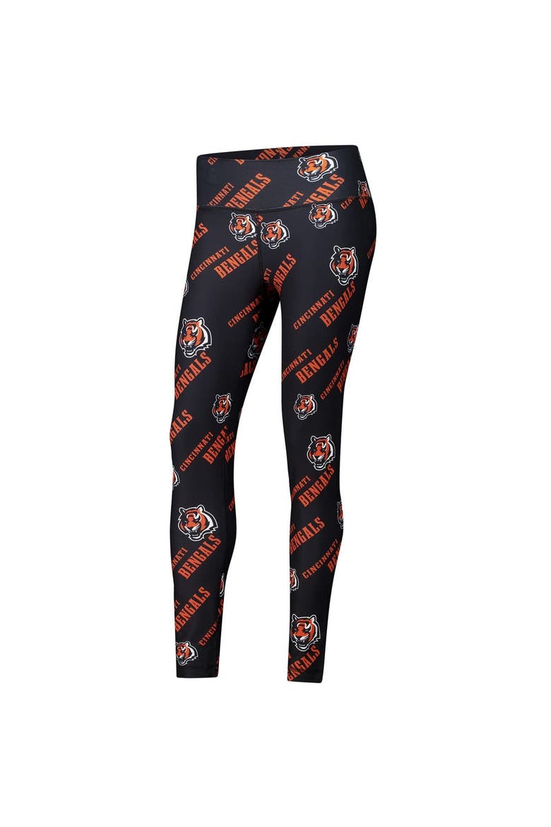 Women's Concepts Sport Black Cincinnati Bengals Breakthrough Allover Print Knit Sleep Leggings, Alternate, color, Black