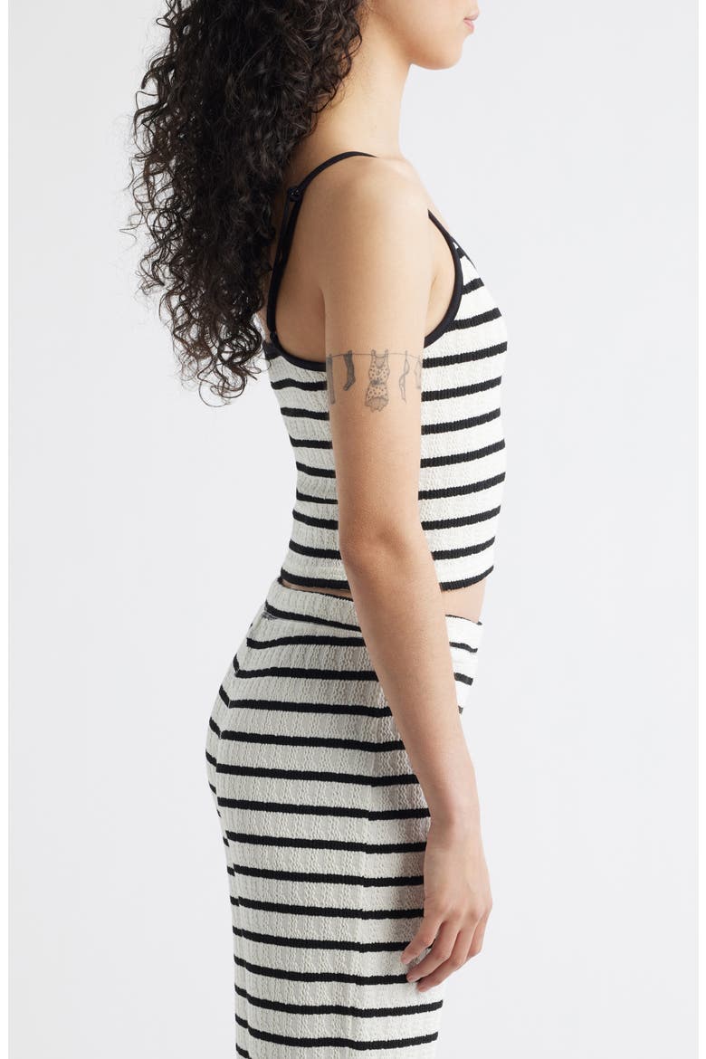 Bobby Stripe Cotton Blend Camisole, Alternate, color, BLACK/ WHITE