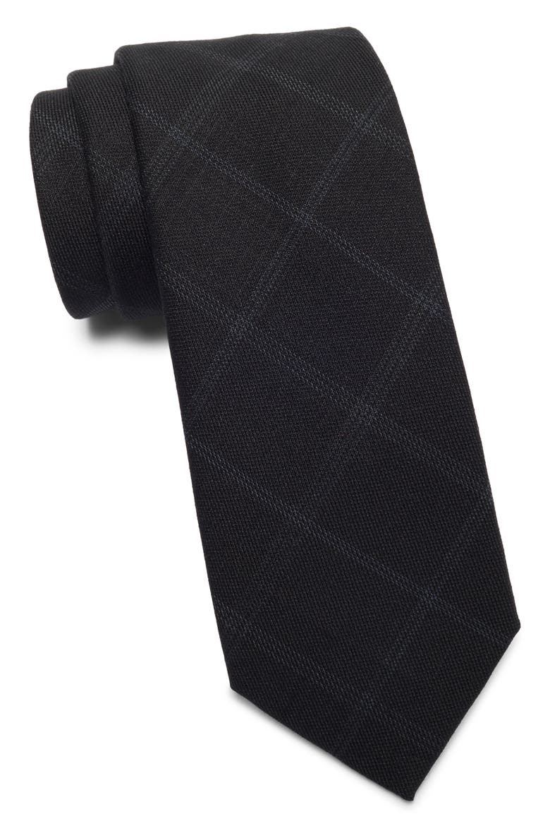 Repola Plaid Tie, Main, color, BLACK