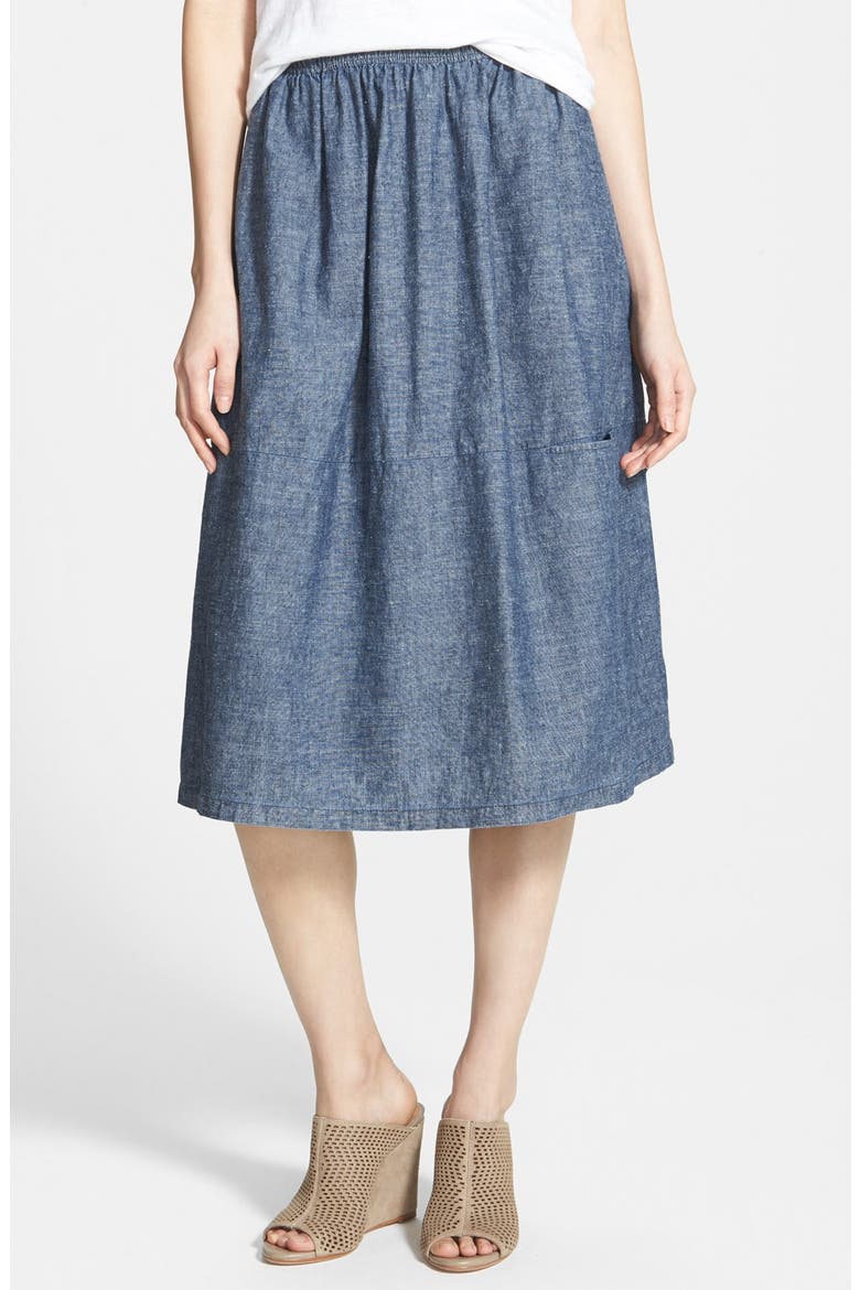 Chambray Skirt, Main, color, DENIM