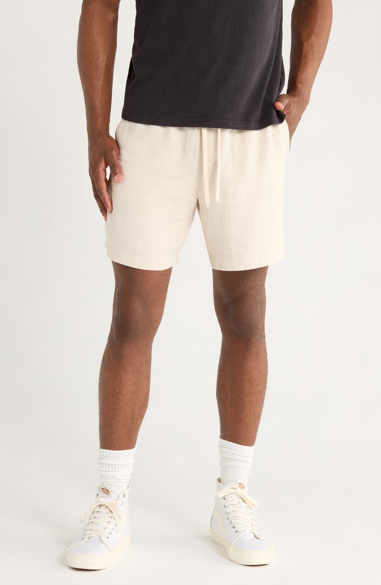 PacSun Russel Linen Blend Shorts, Main, color, Cream