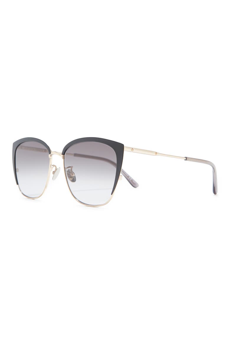 56mm Square Rectangle Sunglasses, Alternate, color, BLACK GOLD GREY/GRY