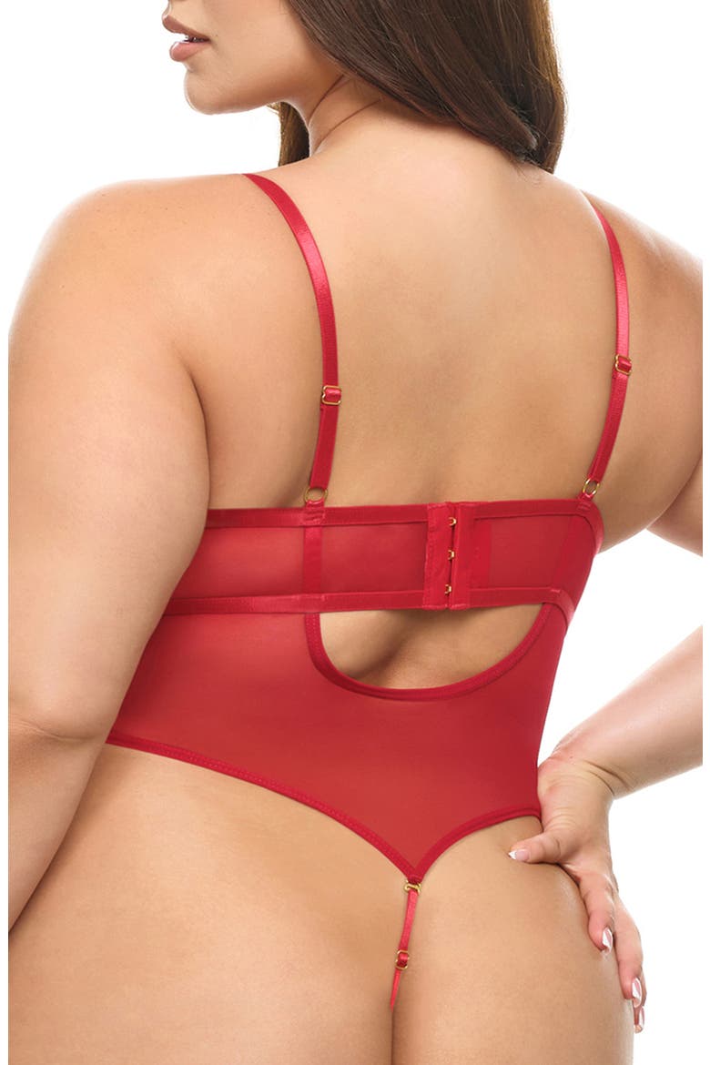 Mariah Embroidered Mesh Teddy, Alternate, color, CHERI GIRLITUDE 046/ RED