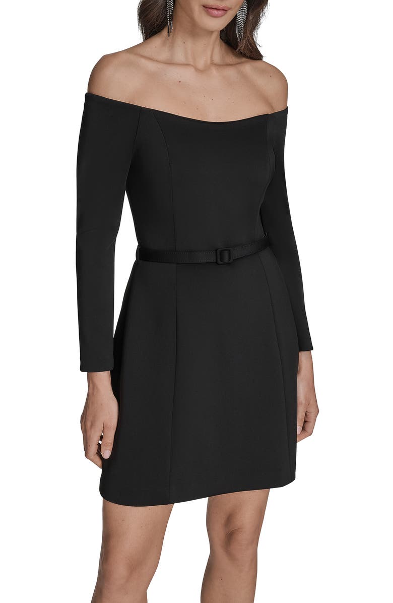 BCBG Off the Shoulder Long Sleeve Minidress, Alternate, color,