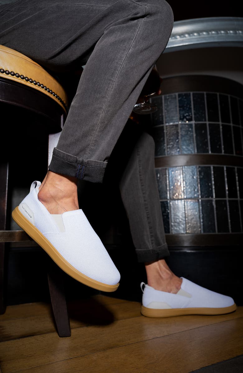 TravisMathew The Modern Knit Slip-On Sneaker, Alternate, color, Heather White