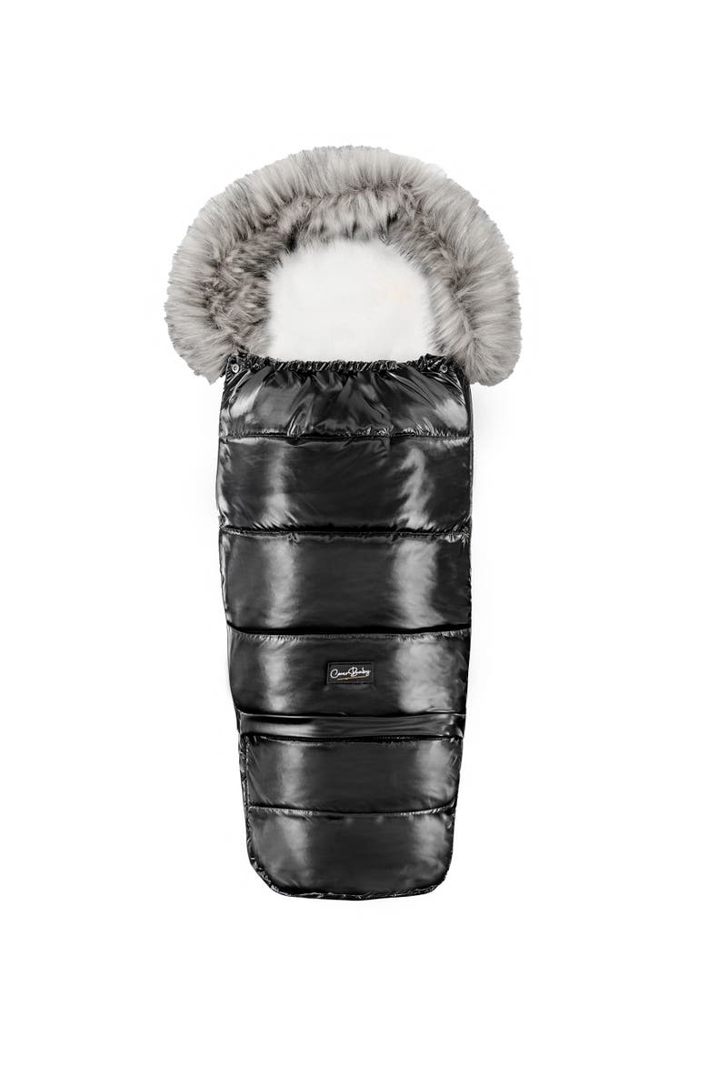 Cover Baby LLC Premium Wool Adjustable Footmuff, Main, color, Gray Wool In Satin Black