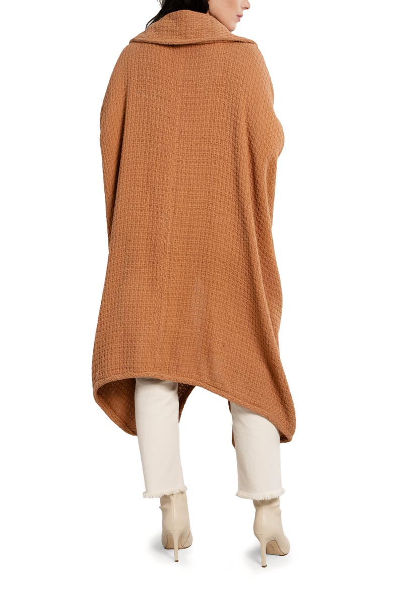 Waffle Drape Jacket, Alternate, color, BROWN