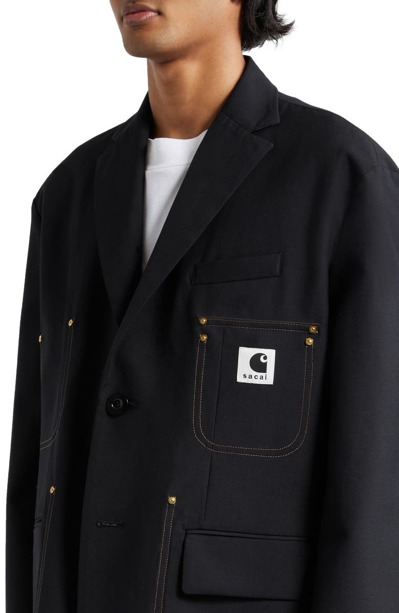 Sacai Carhartt WIP Reversible Bonded Suiting Jacket, Alternate, color,
