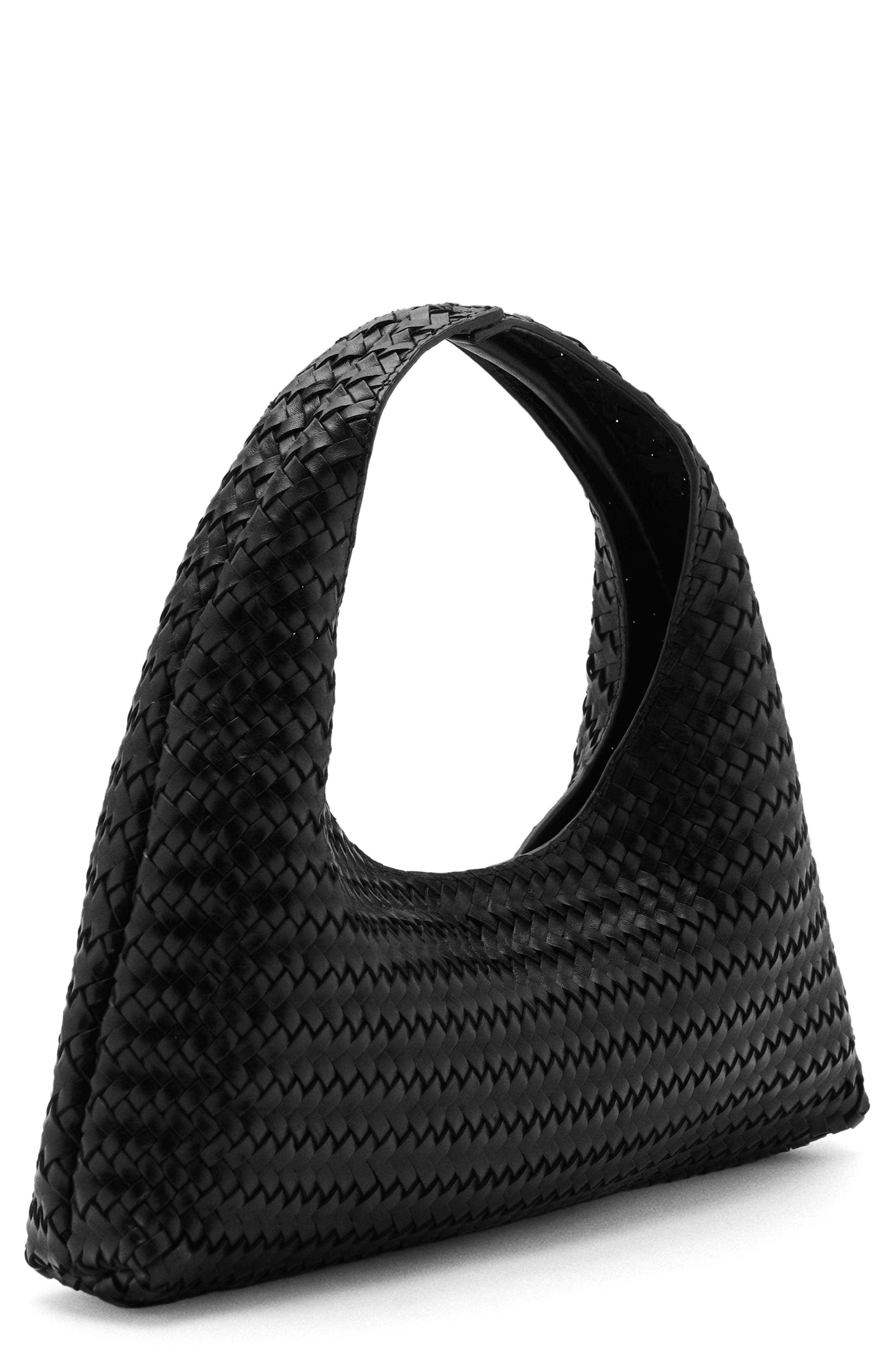 MANGO Braided Leather Handbag, Main, color, 