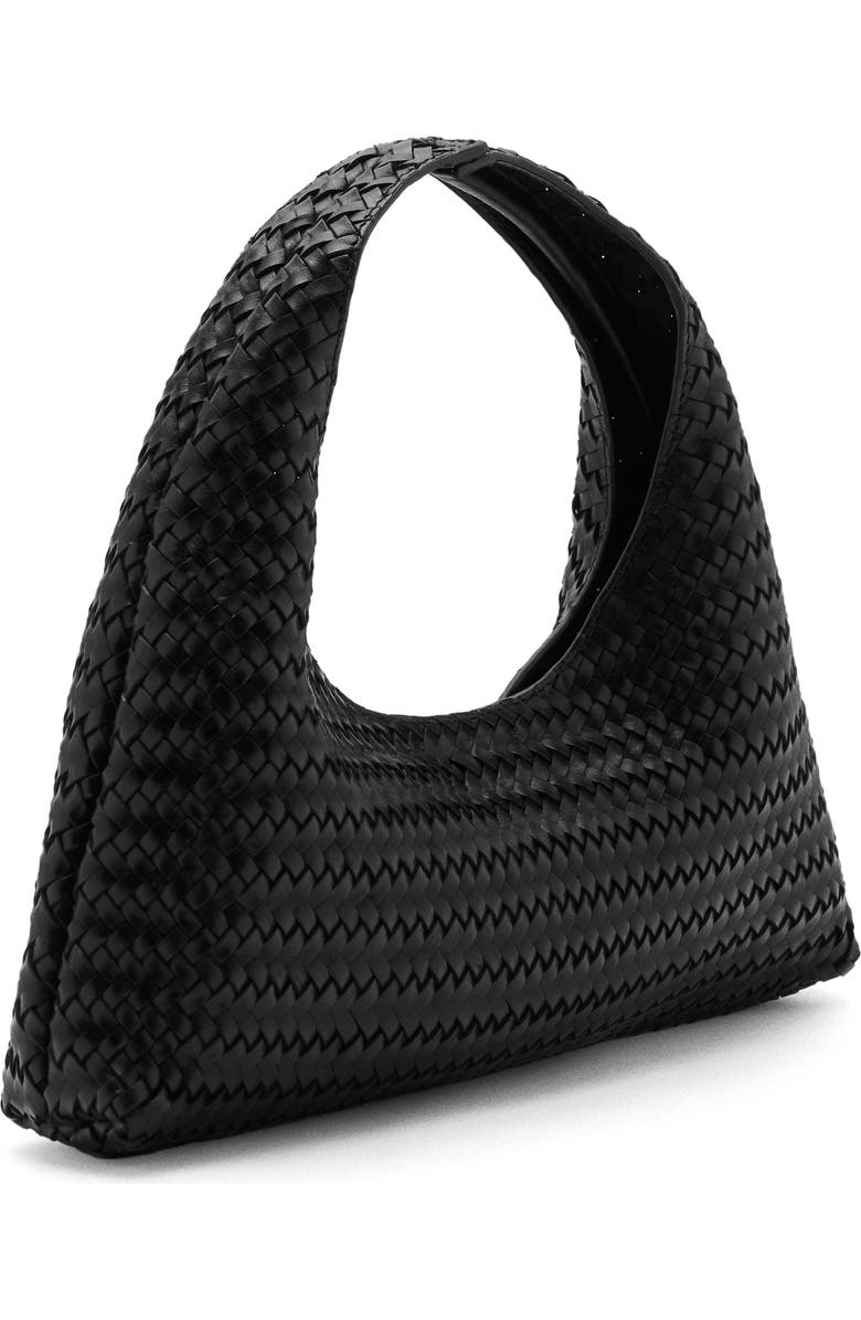 MANGO Braided Leather Handbag, Main, color,