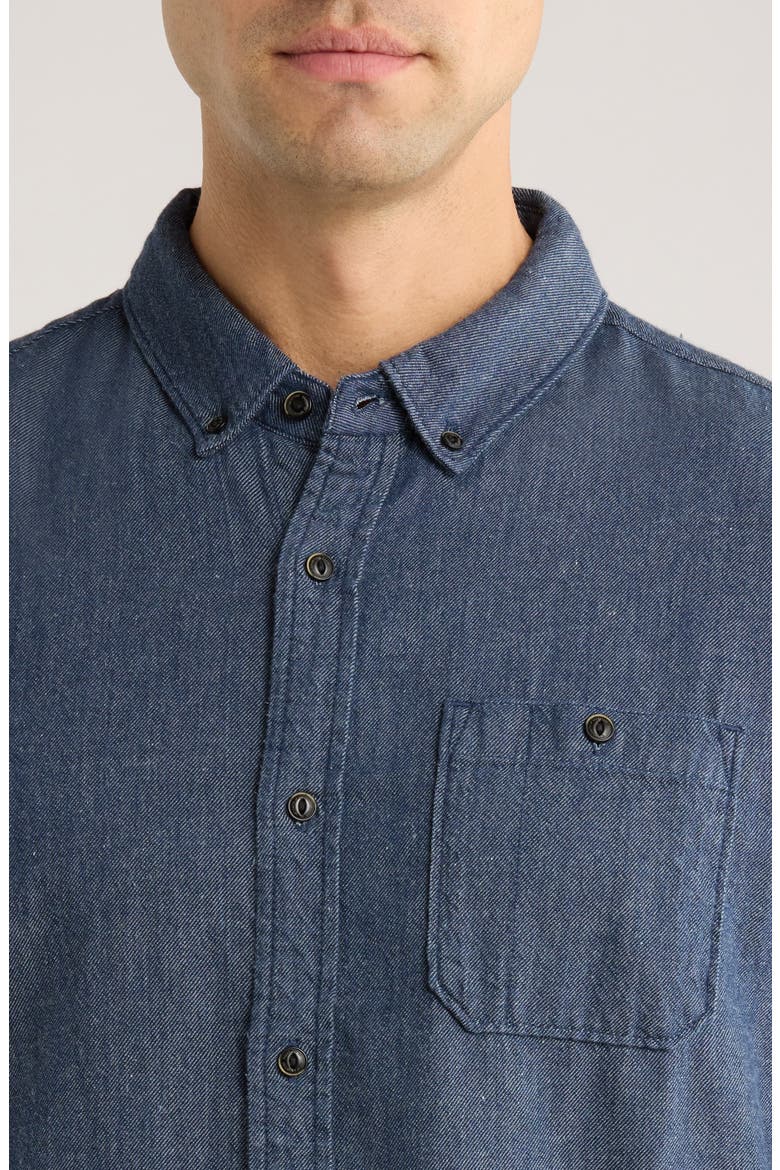 Scholar Organic Cotton Chambray Button-Down Shirt, Alternate, color, MID INDIGO