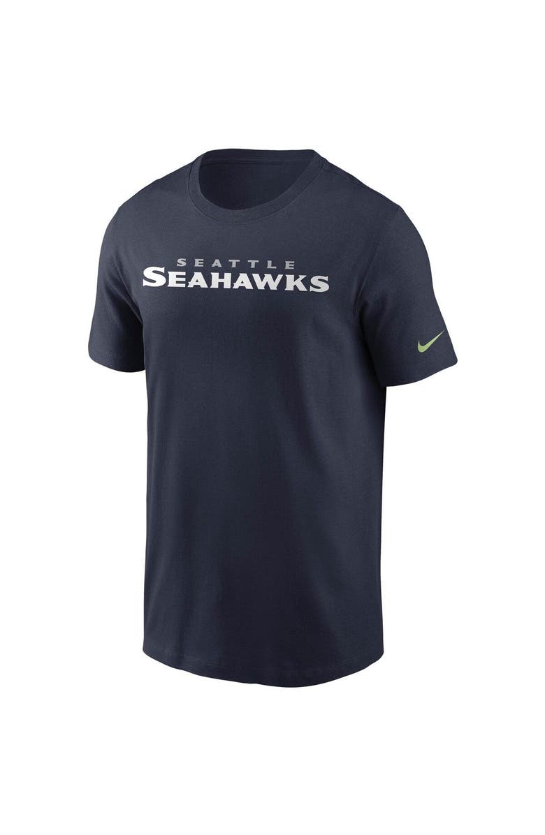 Nike Men's Nike College Navy Seattle Seahawks Team Wordmark T-Shirt, Alternate, color, Navy