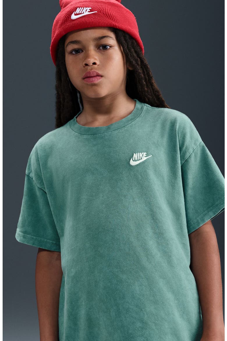 Kids' Sportswear Club Washed Cotton T-Shirt, Alternate, color, BICOASTAL