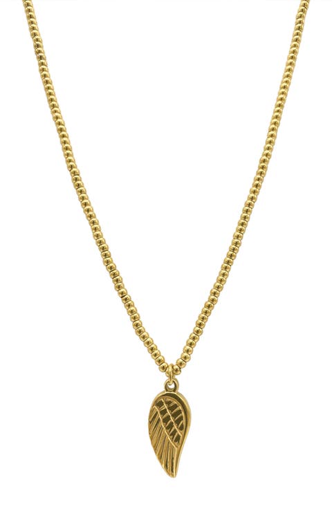 Water Resistant Wing Pendant Beaded Necklace