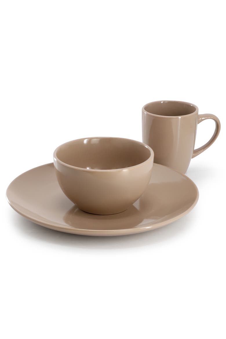 Everyday Plus 12 Piece Stoneware Dinnerware Set, Alternate, color, Brown