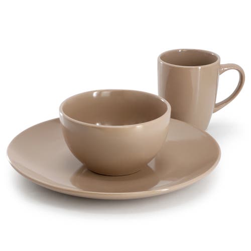 Gibson Home Everyday Plus 12 Piece Stoneware Dinnerware Set In Brown