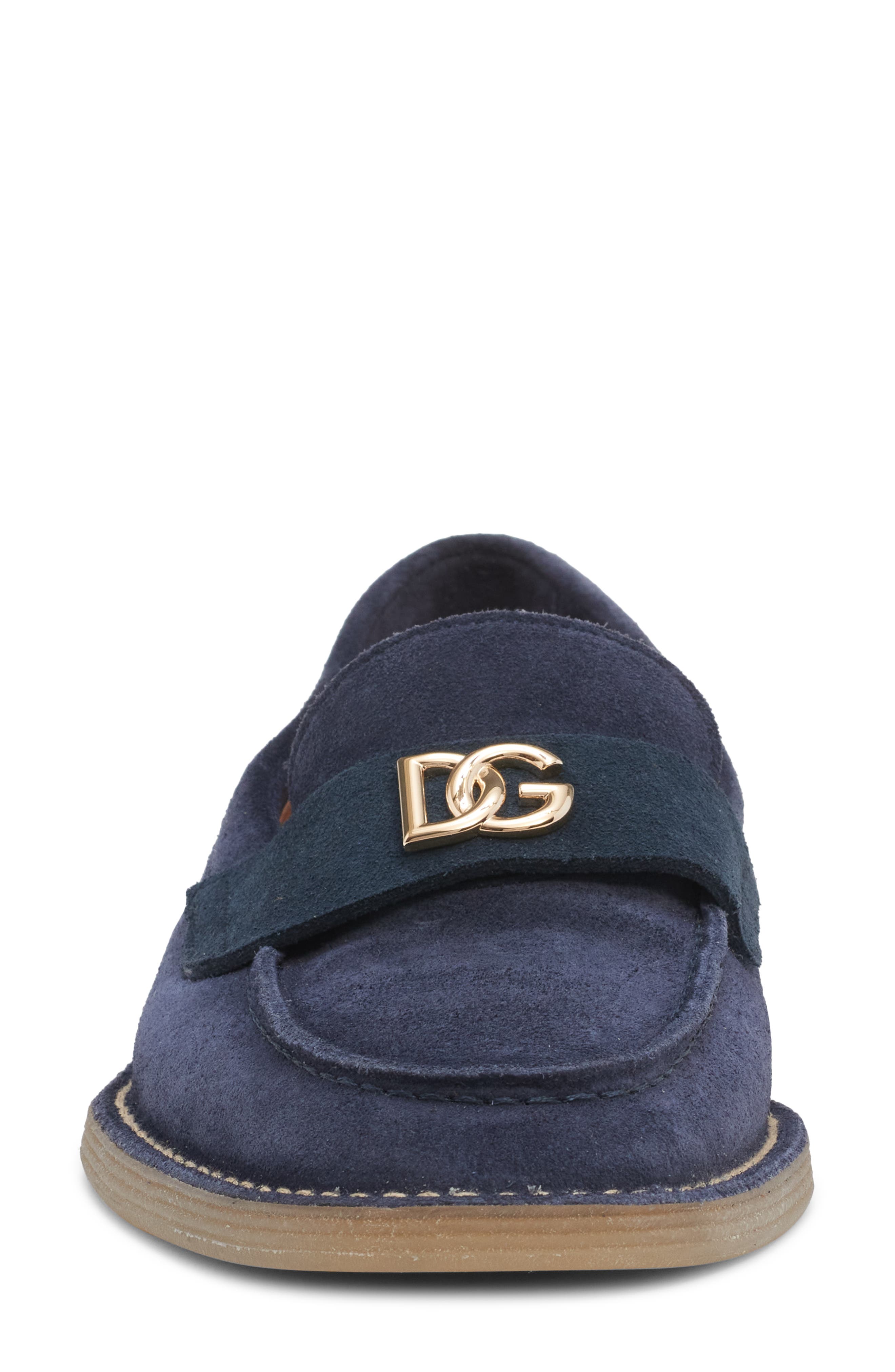 Dolce&Gabbana Logo Suede Loafer, Alternate, color, Blue