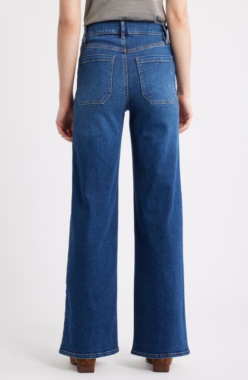 Frame Le Slim Palazzo Patch Pocket High Waist Wide Leg Jeans In Blue