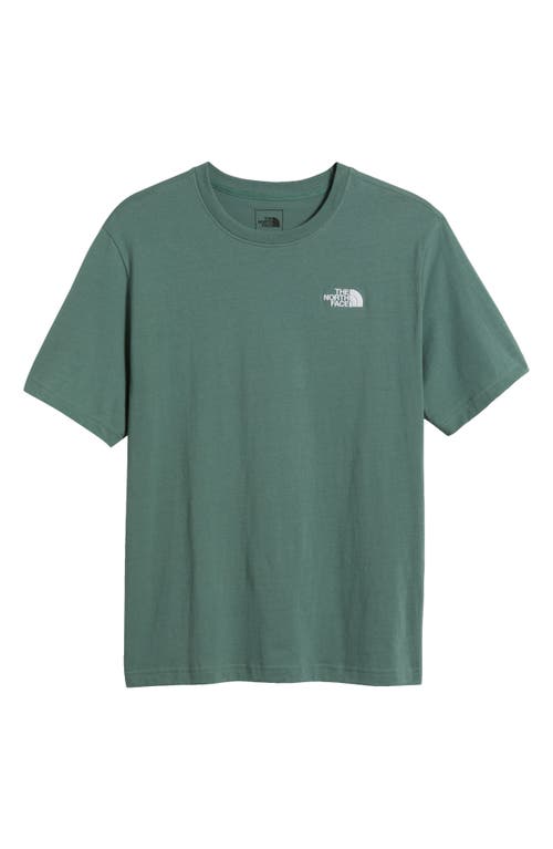 Shop The North Face Box Fit Evolution Embroidered T-shirt In Duck Green