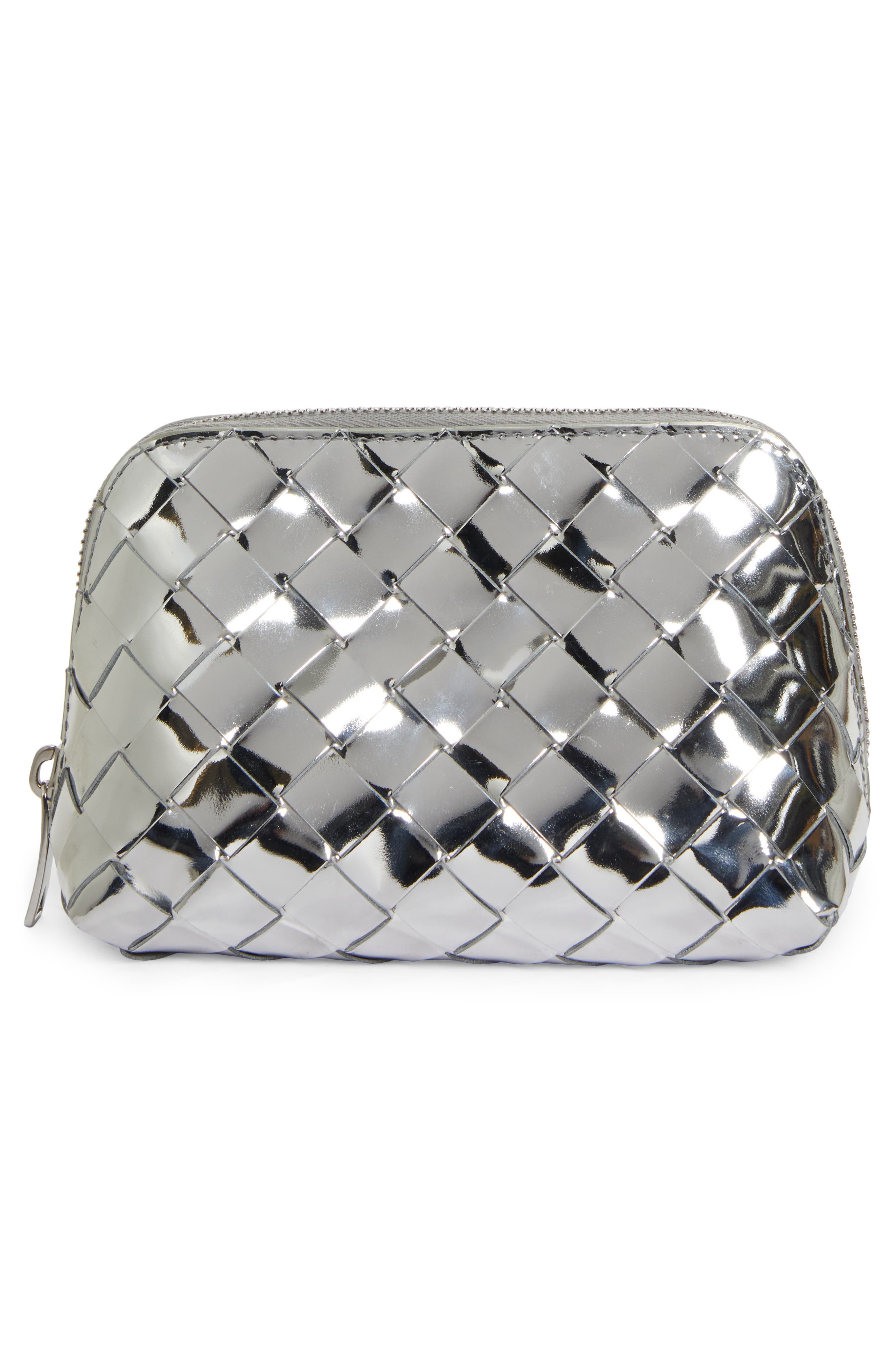 Bottega Veneta Intrecciato Mirror Small Leather Pouch, Main, color, 