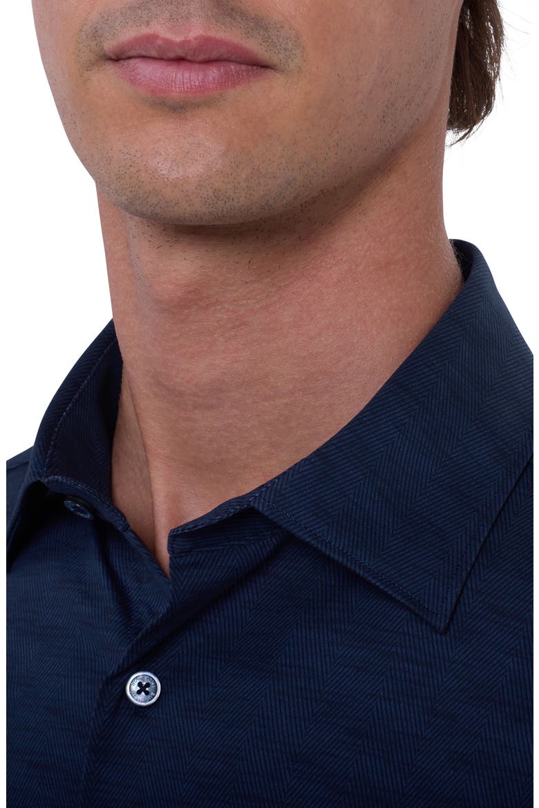 James OoohCotton® Herringbone Button-Up Shirt, Alternate, color, NAVY