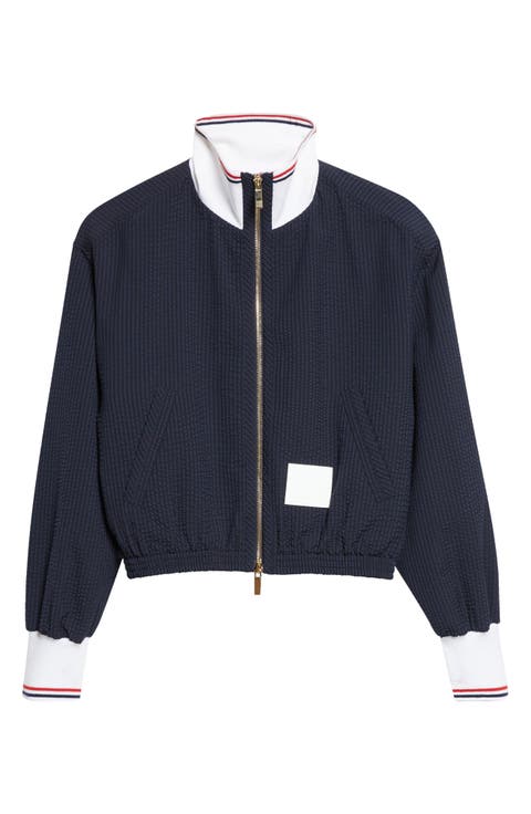 Wool Seersucker Track Jacket