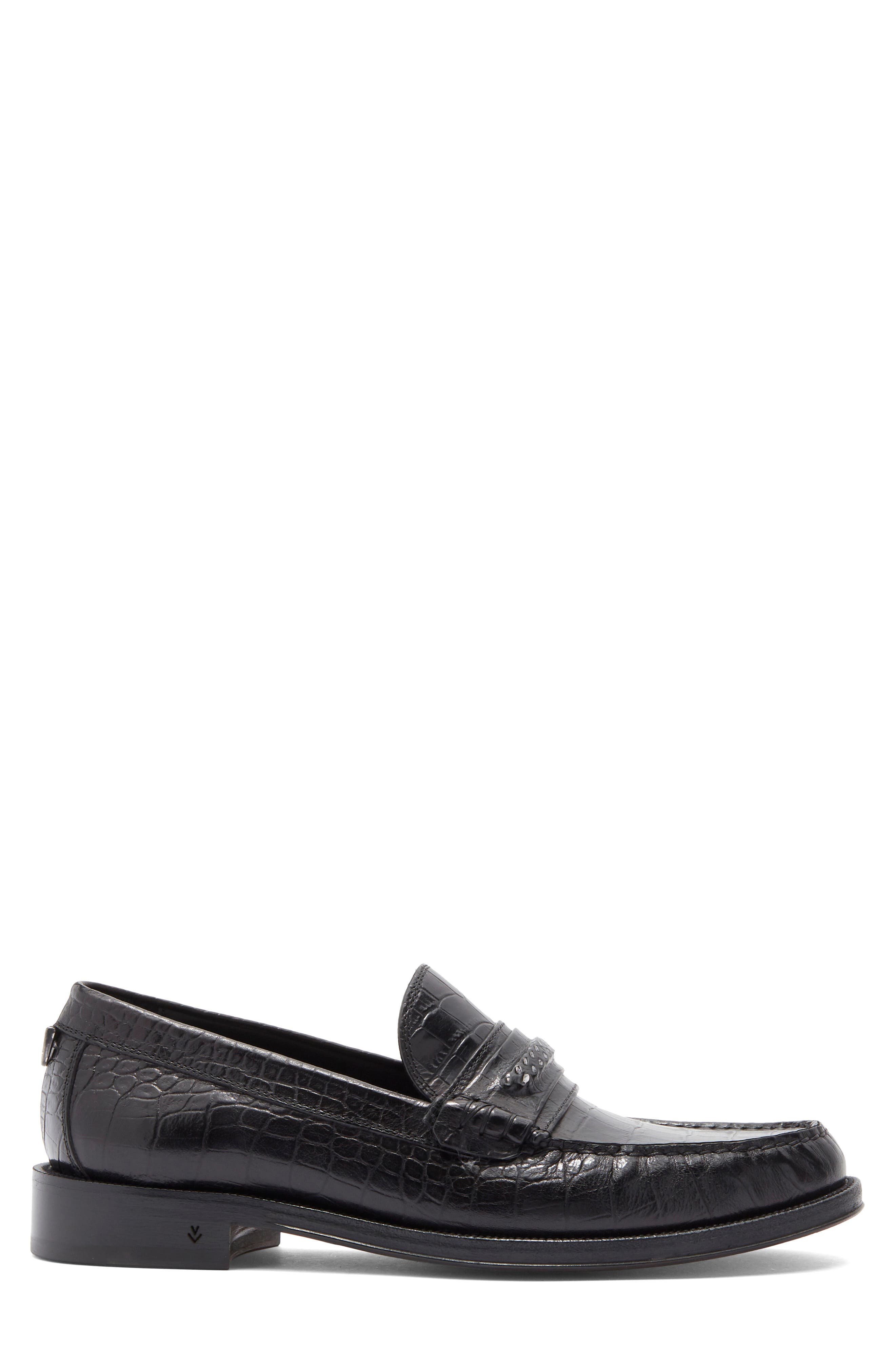 John Varvatos Greenwich Chain Loafer, Alternate, color, Black