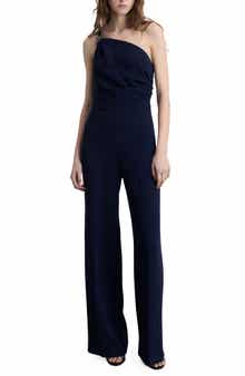MANGO Asymmetric Wide Leg Jumpsuit