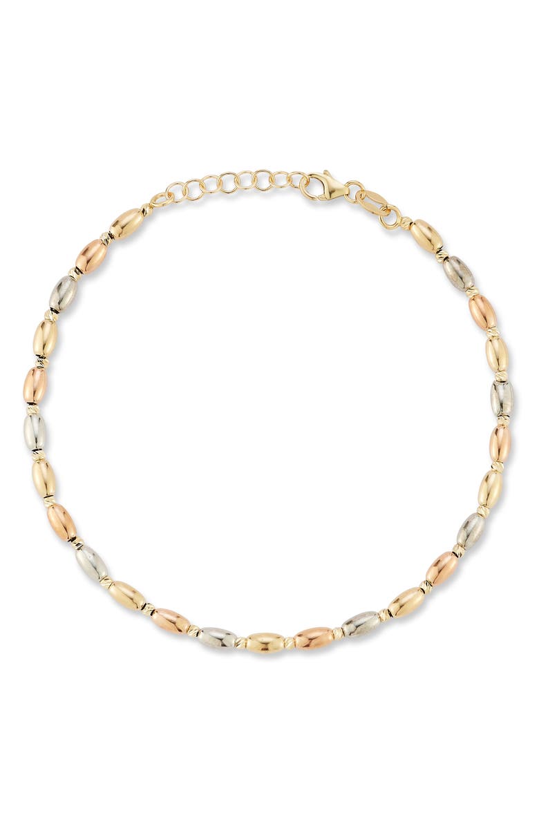 Ember Fine Jewelry Tri-Tone Chain Bracelet, Main, color, 