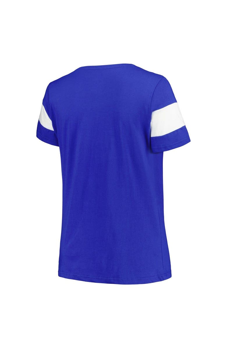 PROFILE Women's Profile Heather Royal Florida Gators Plus Size Arched City Sleeve Stripe V-Neck T-Shirt, Alternate, color, 