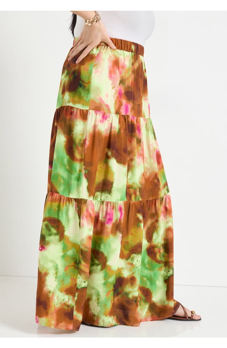 June + Vie High-Slit Maxi Skirt, Alternate, color, Watercolor Tie Dye