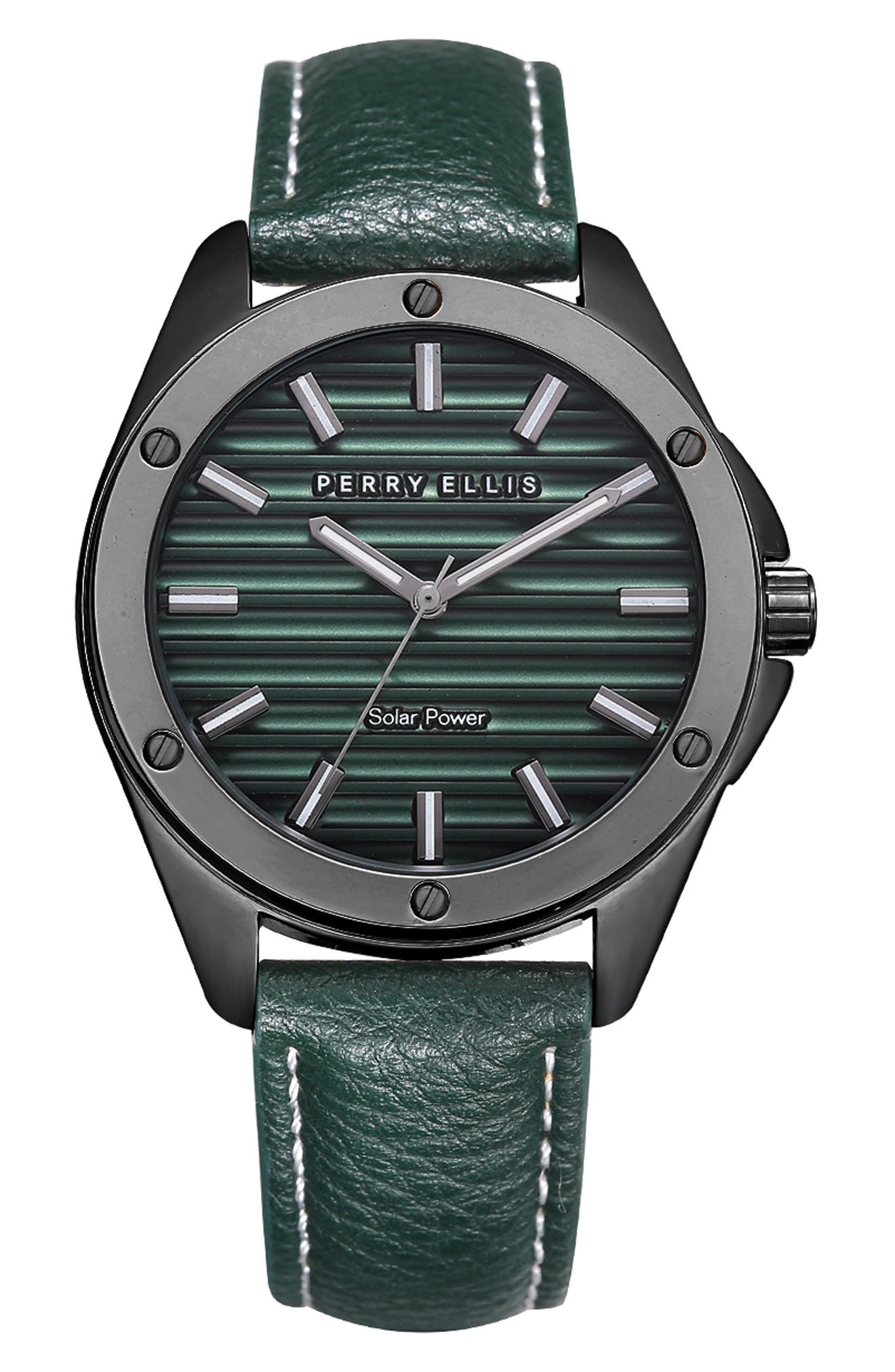 Perry Ellis Solar Powered 3-Hand Quartz Strap Watch, 41mm