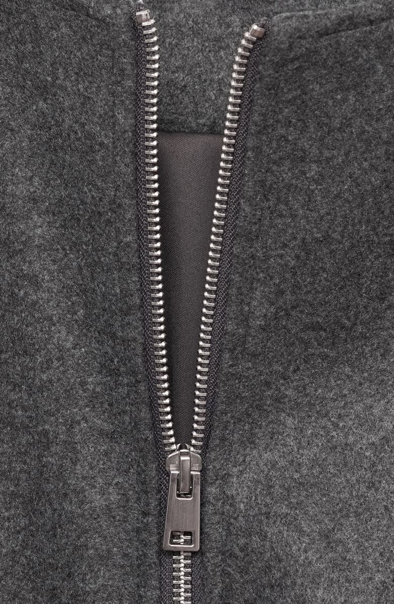 MANGO Gathered Waist Bomber Jacket, Alternate, color, Grey