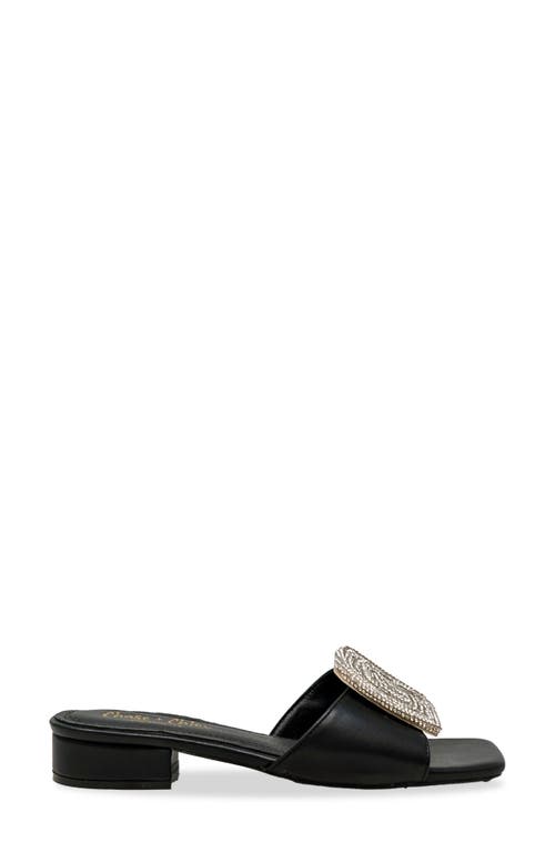 Chase & Chloe Chase And Chloe Flores Squared Spiral Rhinestone Sandal In Black