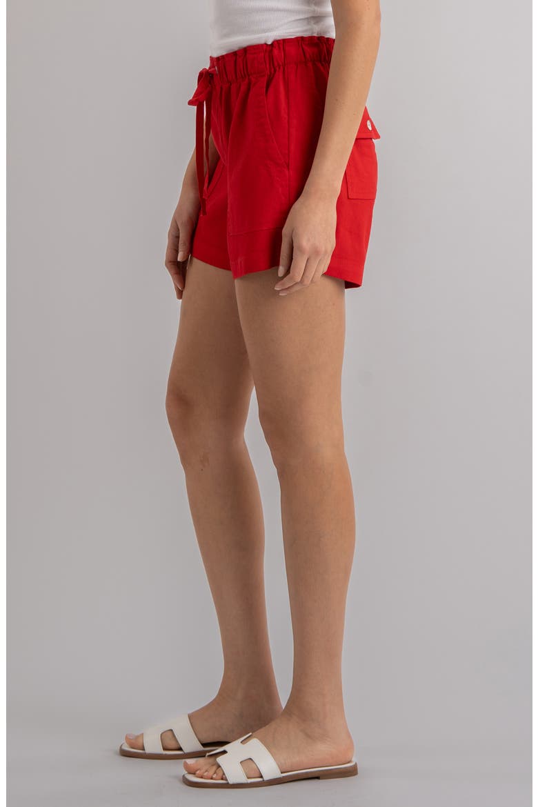 Katana Drawstring Linen Blend Shorts, Alternate, color, TOMATO JM