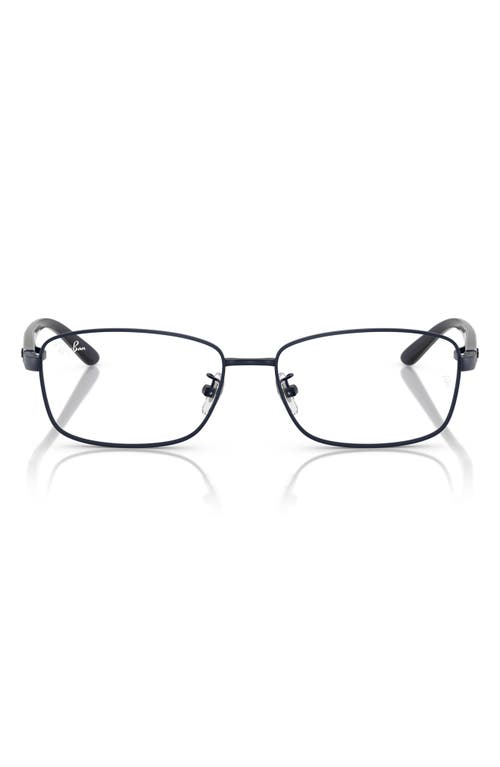 Ray Ban Ray-ban 56mm Rectangular Pillow Optical Glasses In Matte Blue
