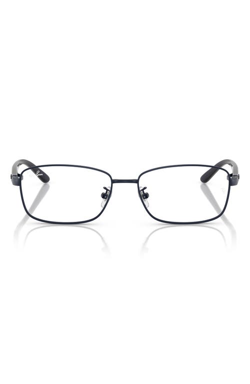 Ray-Ban 56mm Rectangular Pillow Optical Glasses in Matte Blue 