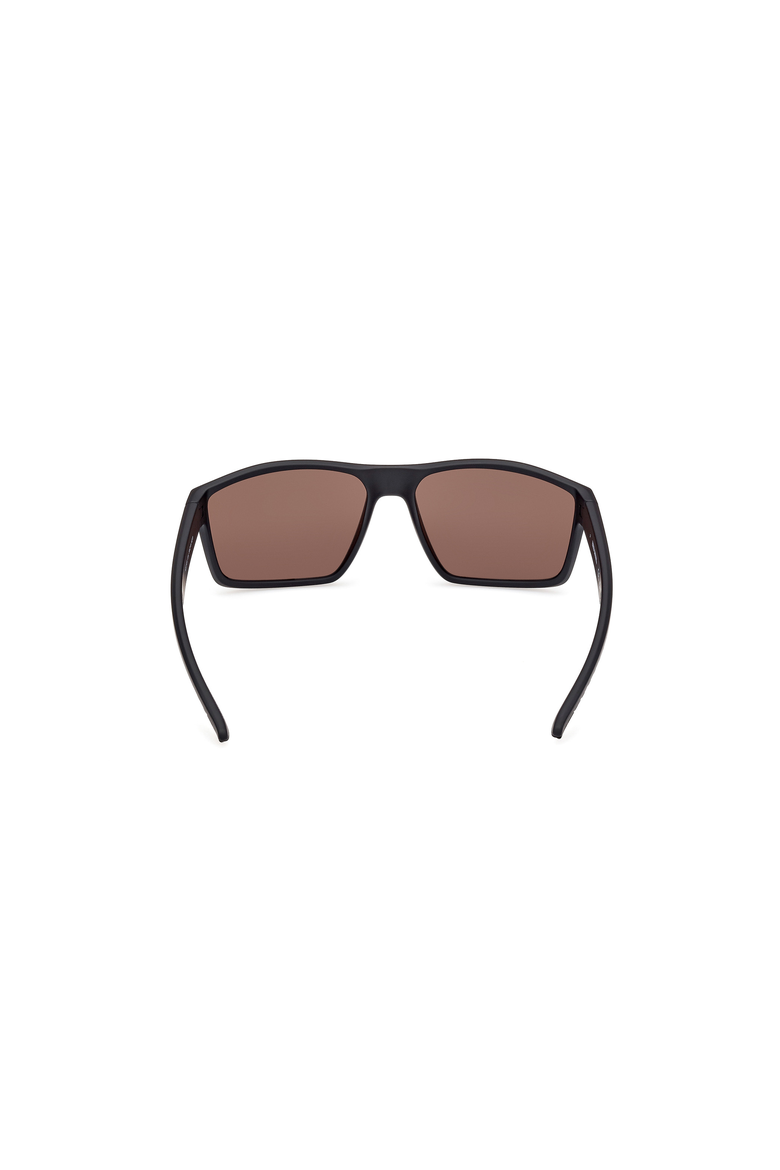 Vented Temple Rectangular Sport Sunglasses, Alternate, color, Matte Black / Bordeaux Mirror
