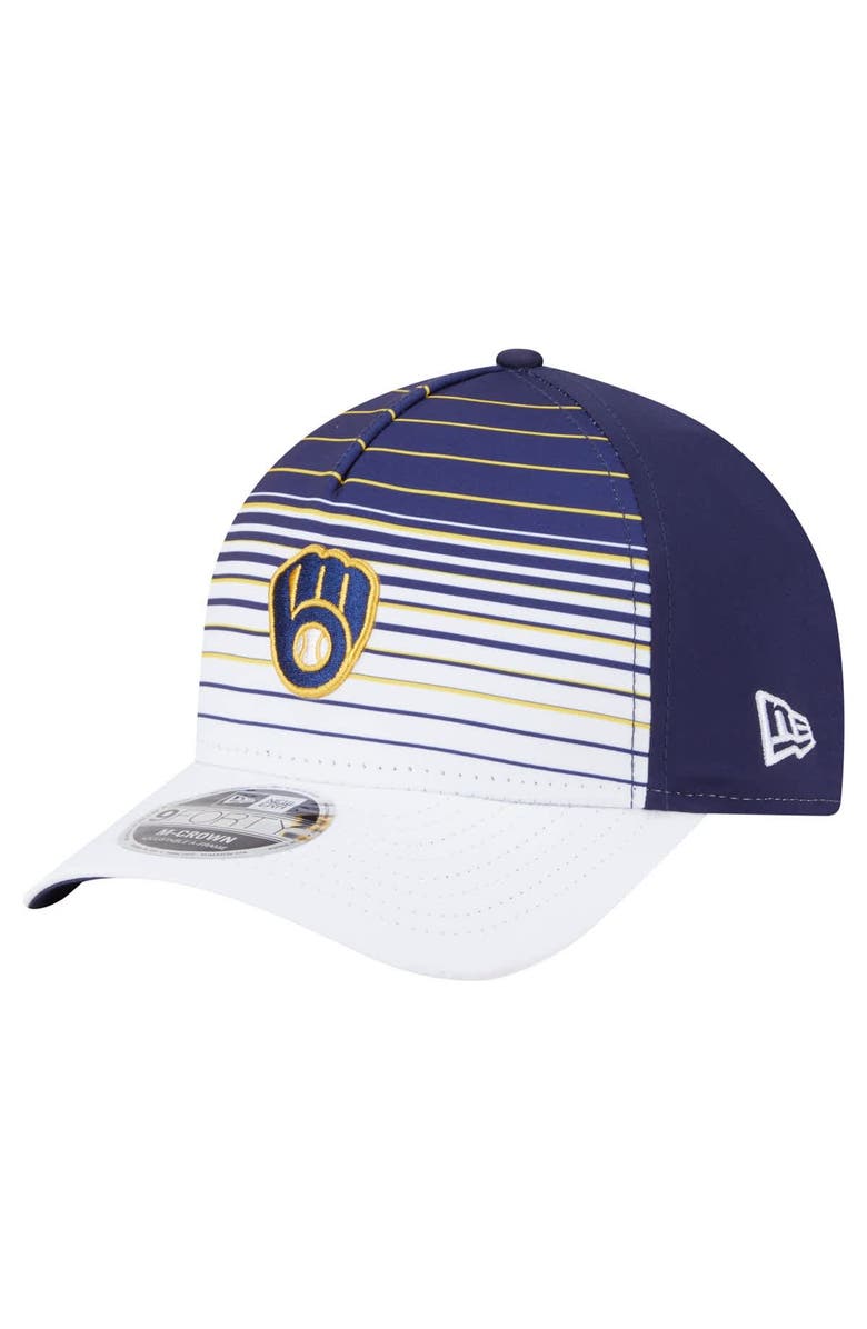 New Era Men's New Era Navy Milwaukee Brewers Gradient 9FORTY M-Crown Adjustable Hat, Main, color, Navy