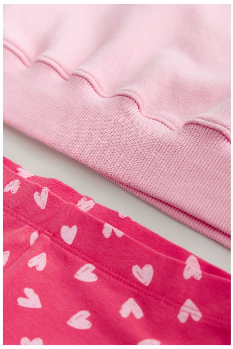 Kids' Heart Sweatshirt & Flare Leggings Set, Alternate, color, PINK