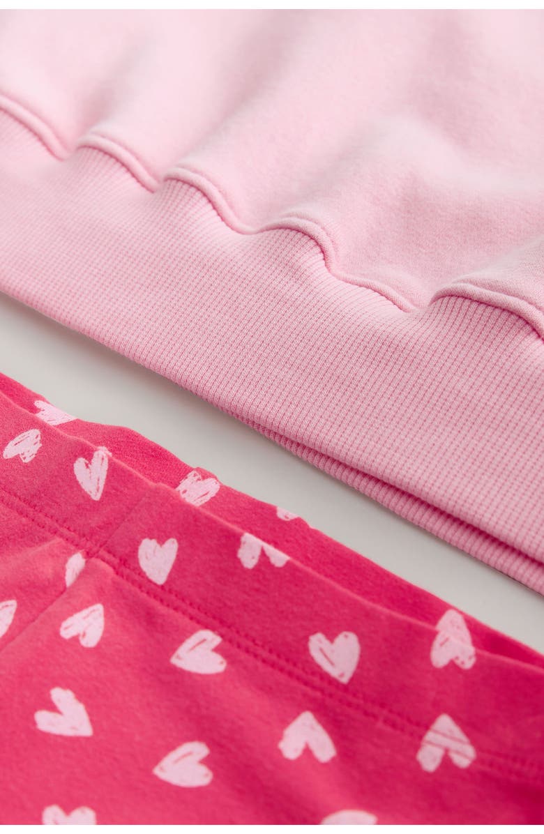 NEXT Kids' Heart Sweatshirt & Flare Leggings Set, Alternate, color, Pink