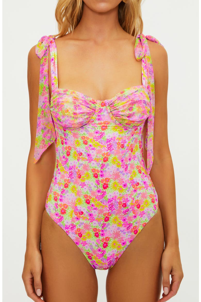 Dede Underwire One-Piece Swimsuit, Alternate, color, NEON BOUQUET