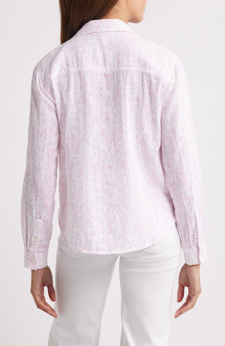 beachlunchlounge Cam Cotton Gauze Button-Up Shirt, Alternate, color, Love Is Blind