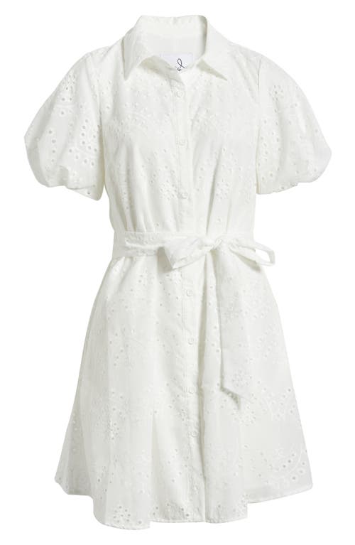 SAM EDELMAN SAM EDELMAN PUFF SLEEVE EYELET SHIRTDRESS 